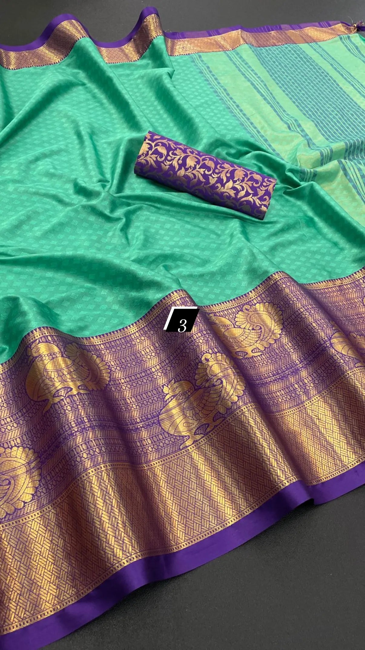 Pure Mercerised Cotton Silk Saree with Contrast Pallu and Matching Blouse Piece – Women’s Festive Wear