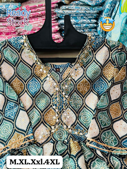 Heavy Cotton Printed Kurti Pant Dupatta Set for Women – Ethnic Wear in M to 4XL