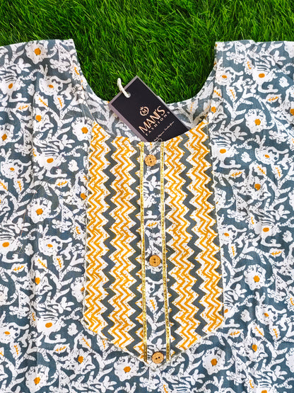 Summer Cotton Kurti Pant Set for Women with Vibrant Prints and Relaxed Fit