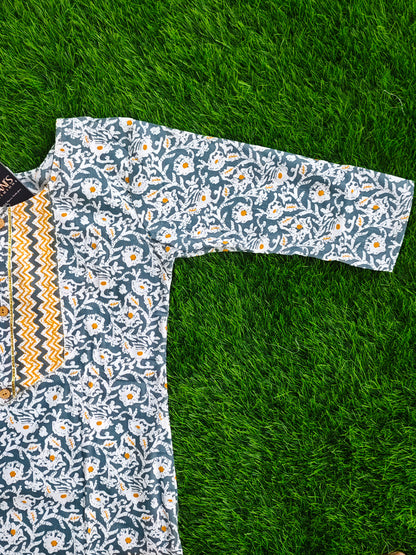 Summer Cotton Kurti Pant Set for Women with Vibrant Prints and Relaxed Fit