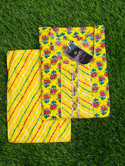 Summer Cotton Kurti Pant Set for Women with Vibrant Prints and Relaxed Fit