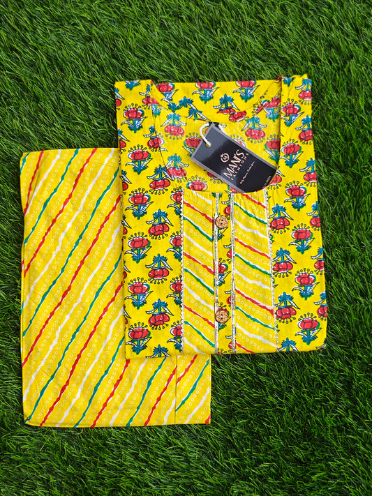Summer Cotton Kurti Pant Set for Women with Vibrant Prints and Relaxed Fit