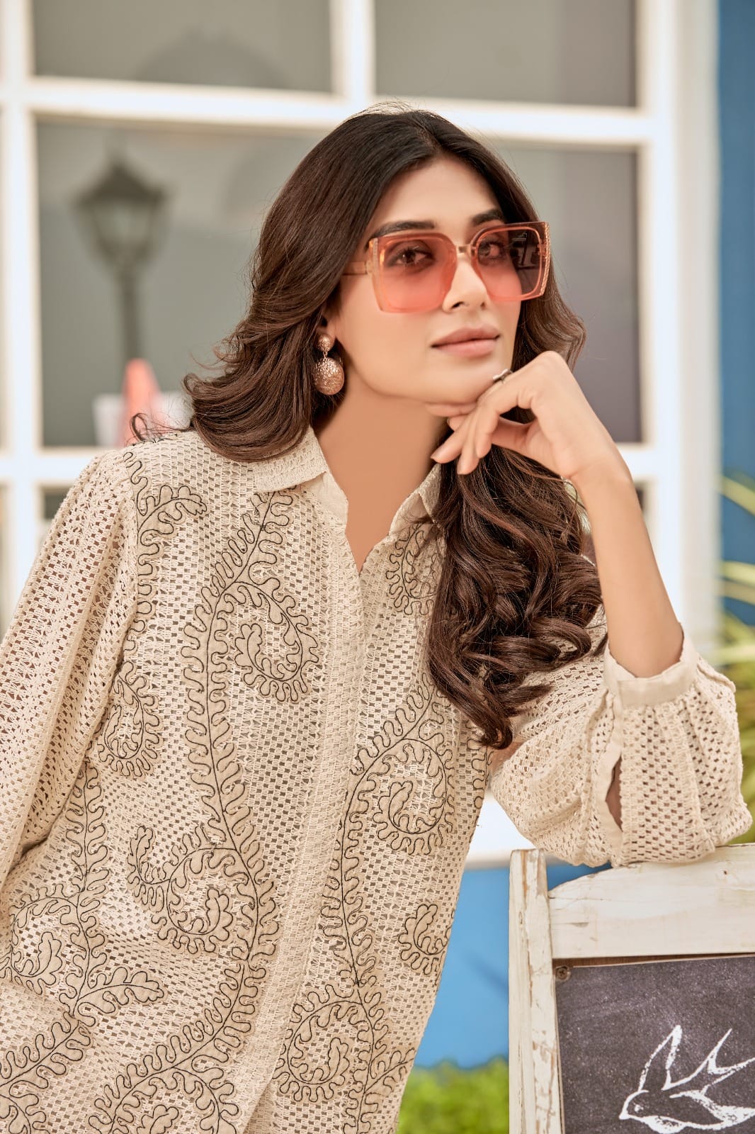 Women's Premium Cotton Co-Ord Set with Top and Bottom – Smart Casual Wear (Sizes 38–44)