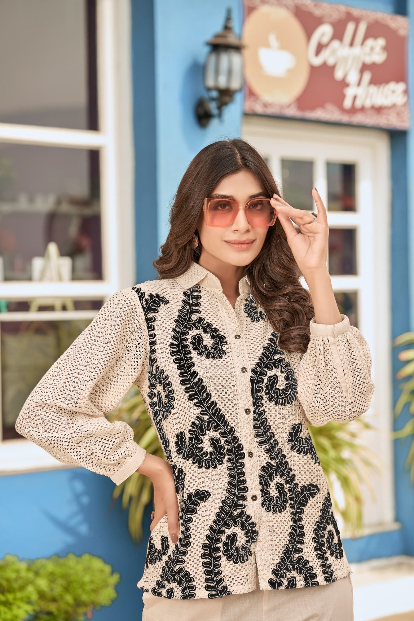 Women's Premium Cotton Co-Ord Set with Top and Bottom – Smart Casual Wear (Sizes 38–44)