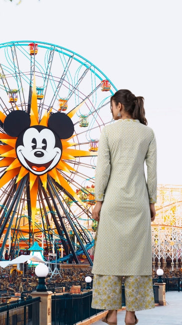 cotton kurti pant set for women with all-over print and straight-fit silhouette – daily ethnic wear