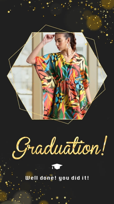 Women’s Muslin Tropical Print Kaftan Dress – Sizes S to XL