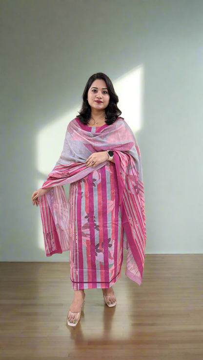 Women’s Pashmina Twill Suit Set with Digital Print and Handwork – Winter Wear with Dupatta