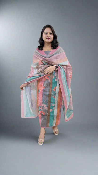 Women’s Pashmina Twill Suit Set with Digital Print and Handwork – Winter Wear with Dupatta