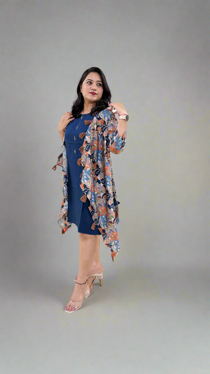 Cotton Inner with Muslin Silk Shrug – Women’s Premium 2-Piece Outfit (Sizes 38, 40)