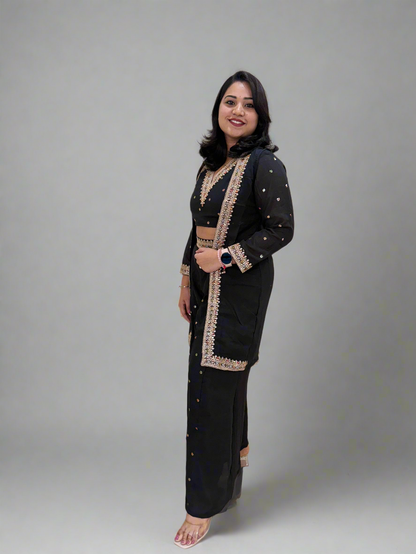 Vichitra Silk Ethnic 3-Piece Set with Embroidered Dupatta – Available in L and XL Sizes