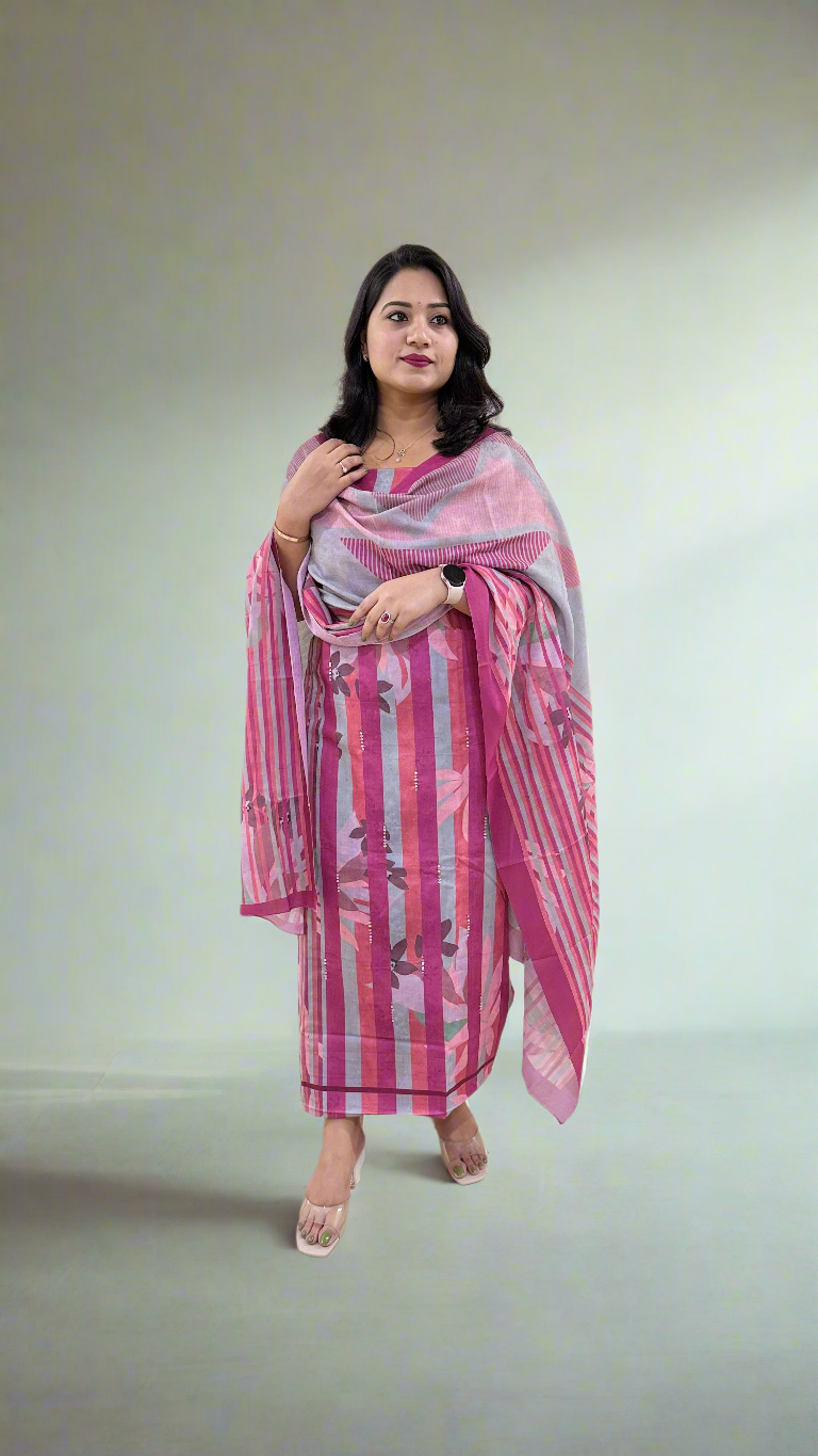 Women’s Pashmina Twill Suit Set with Digital Print and Handwork – Winter Wear with Dupatta