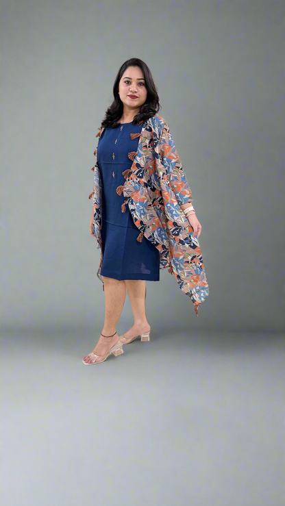 Cotton Inner with Muslin Silk Shrug – Women’s Premium 2-Piece Outfit (Sizes 38, 40)