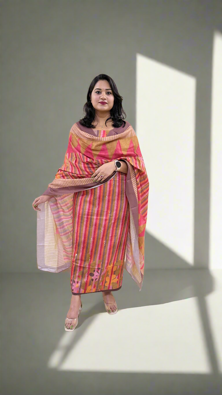 Women’s Pashmina Twill Suit Set with Digital Print and Handwork – Winter Wear with Dupatta