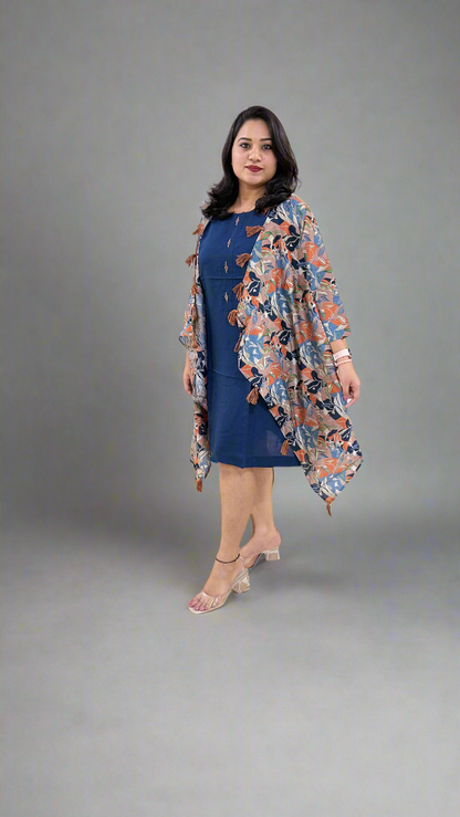 Cotton Inner with Muslin Silk Shrug – Women’s Premium 2-Piece Outfit (Sizes 38, 40)