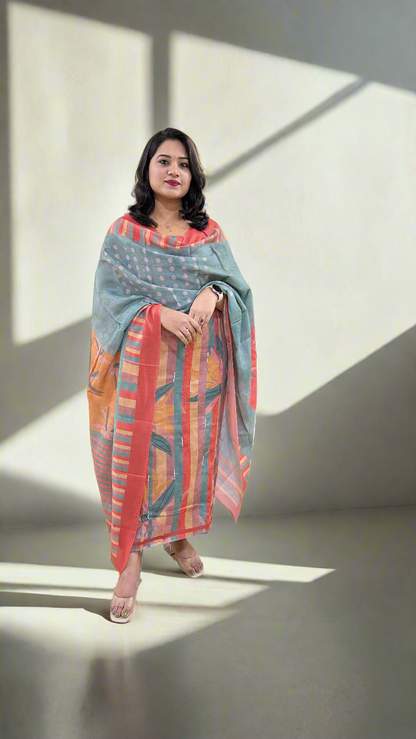 Women’s Pashmina Twill Suit Set with Digital Print and Handwork – Winter Wear with Dupatta