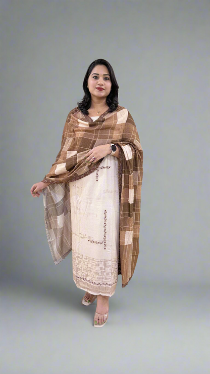 Women’s Pashmina Embroidered Suit Set with Simmi Silk Digital Print Dupatta – Ethnic Wear