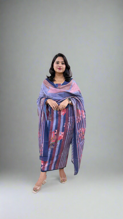 Women’s Pashmina Twill Suit Set with Digital Print and Handwork – Winter Wear with Dupatta