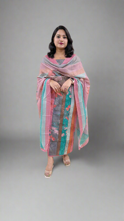 Women’s Pashmina Twill Suit Set with Digital Print and Handwork – Winter Wear with Dupatta
