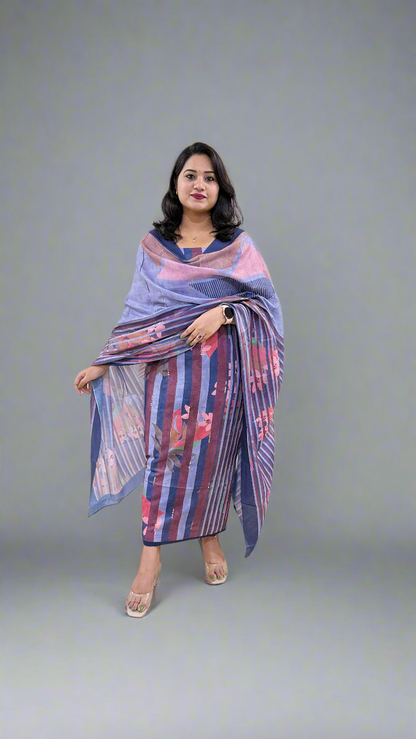 Women’s Pashmina Twill Suit Set with Digital Print and Handwork – Winter Wear with Dupatta