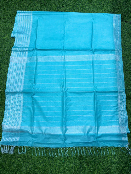 Elegant Mangalagiri Semi Pattu Saree with Blouse Piece - Mani's Fashions