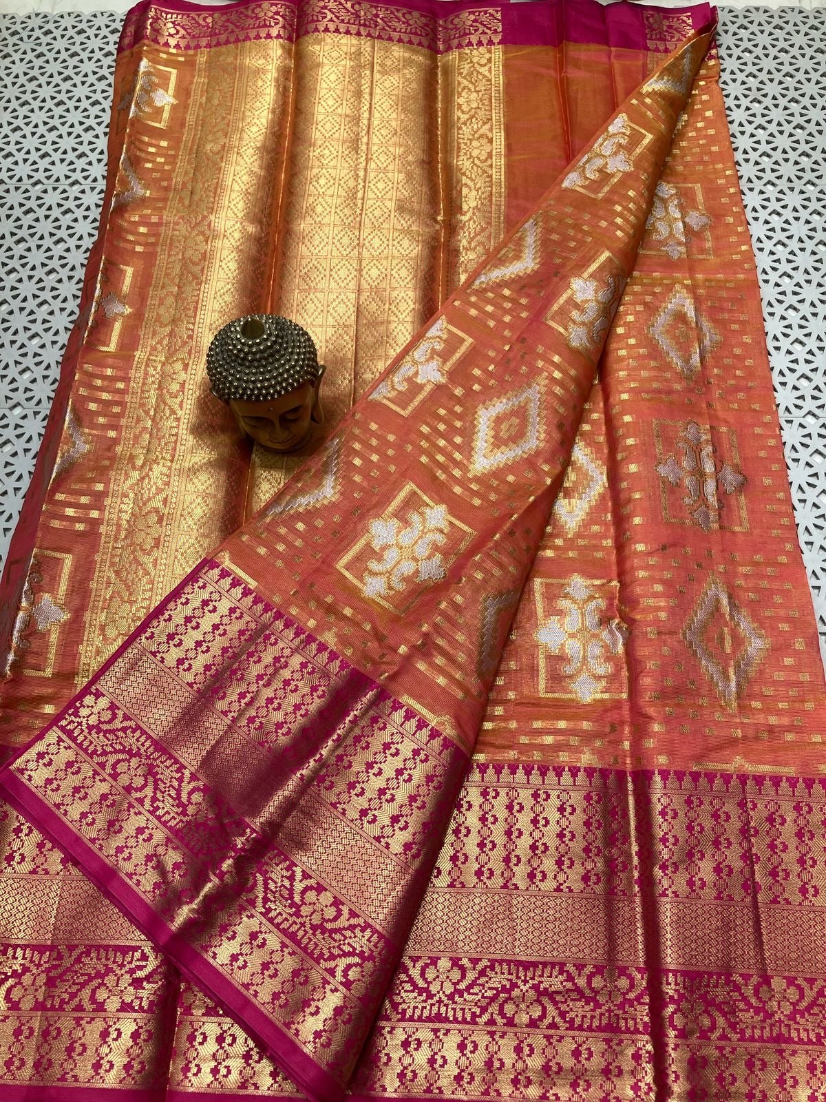 Mangalagiri Semi Pattu Saree - Mani's Fashions