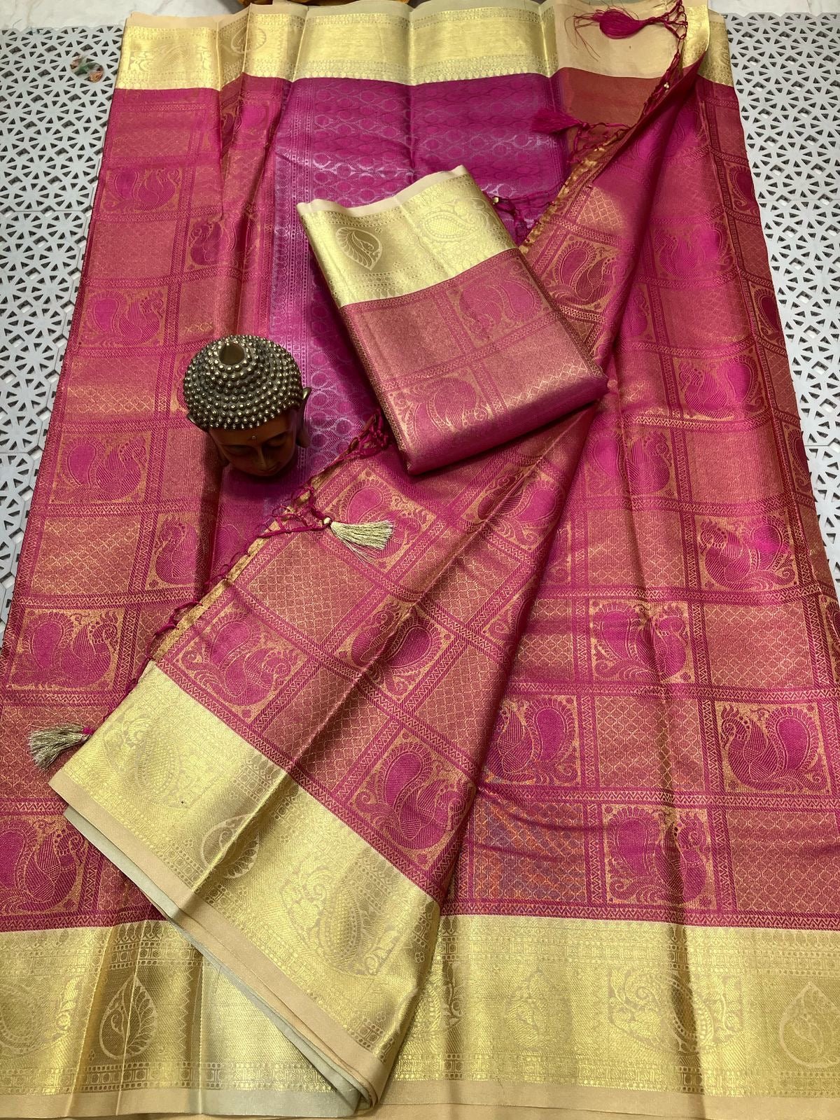 Mangalagiri Semi Pattu Saree - Mani's Fashions