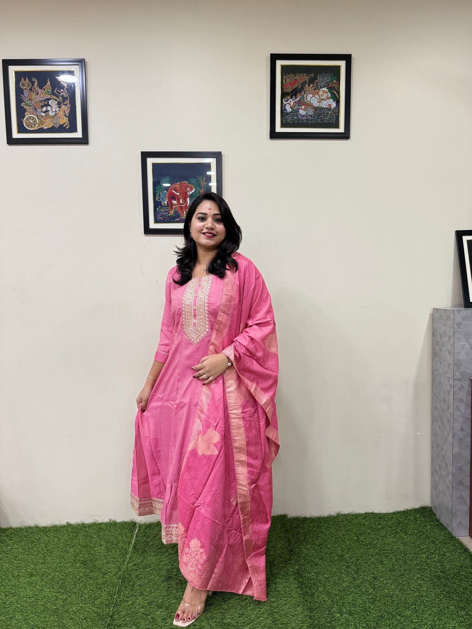 Nikhar – 3 - Piece Anarkali Set with Work Concept - Mani's Fashions