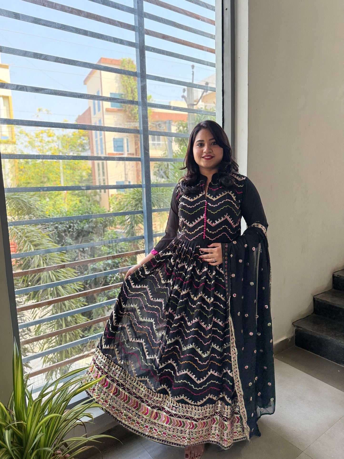 Premium Georgette Gown Set - Mani's Fashions