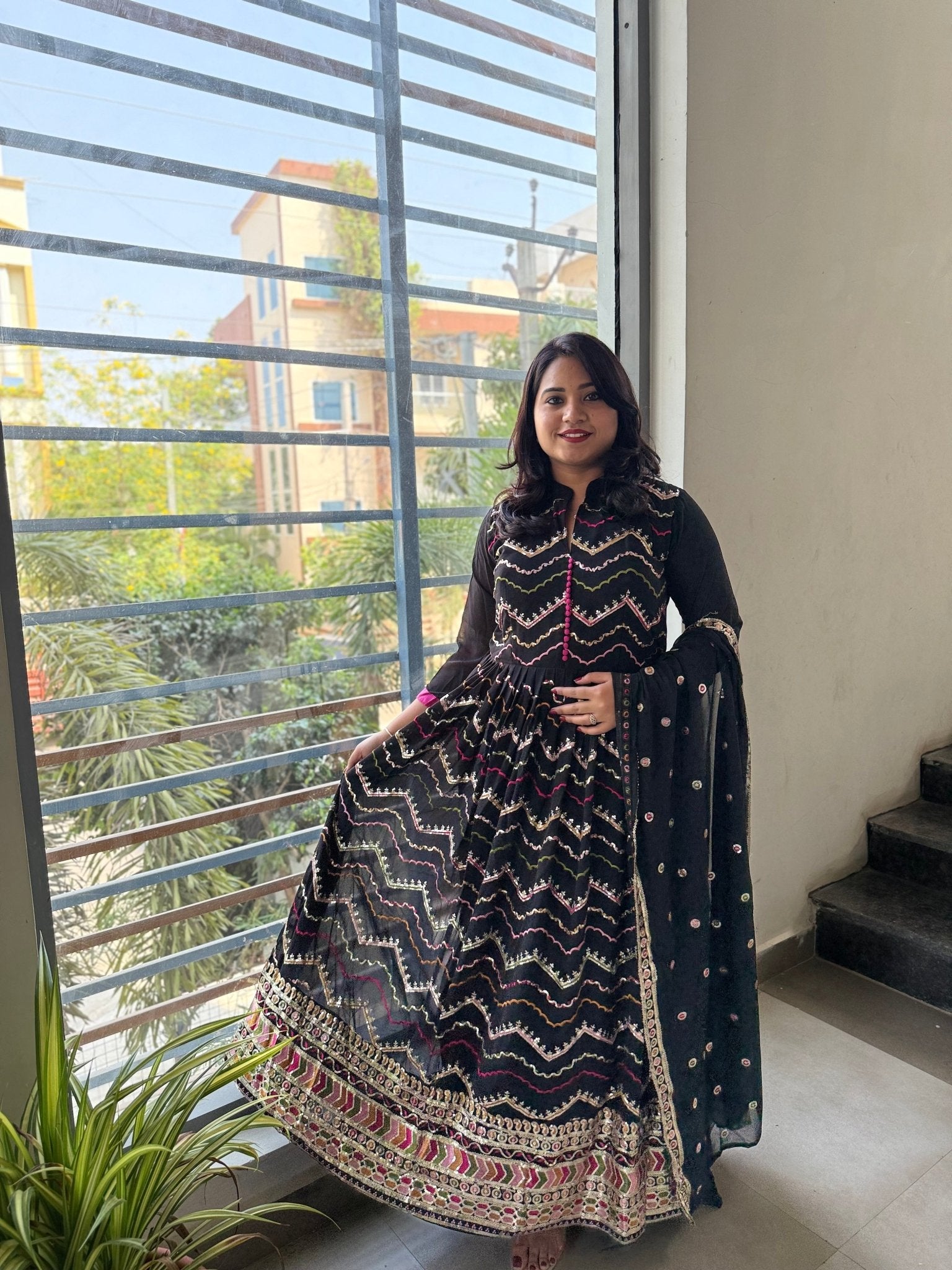 Premium Georgette Gown Set - Mani's Fashions