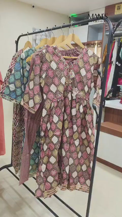 Heavy Cotton Printed Kurti Pant Dupatta Set for Women – Ethnic Wear in M to 4XL