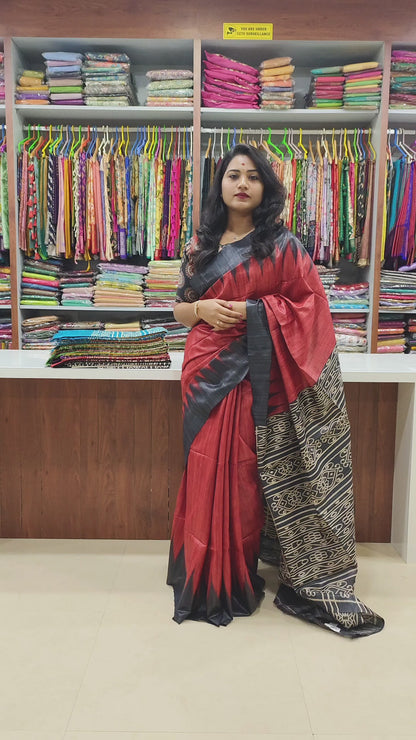 Handwoven Desi Tussar Ghicha Silk Saree for Women – Pure Silk with Blouse, Silk Mark Certified