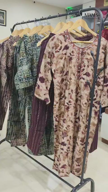 Modal Chanderi Handwork Kurta with Chanderi Silk Bottom and Sequins Dupatta – Premium 3-Piece Set (M–2XL)