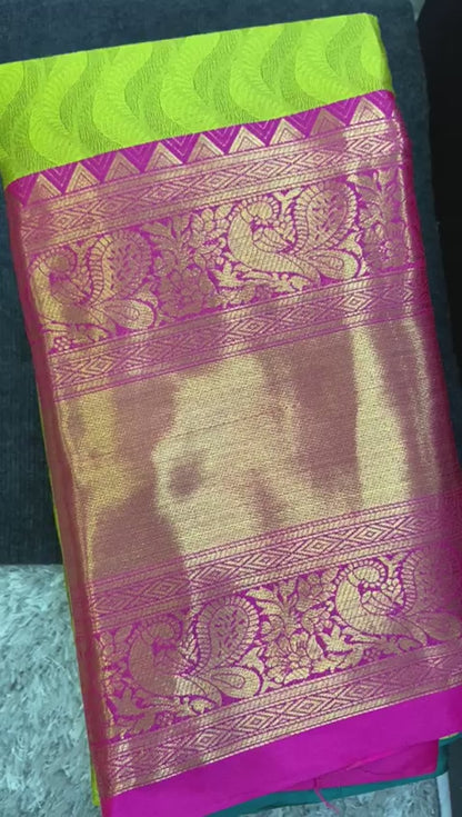 Cotton Silk Saree with Broad Contrast Jacquard Border and Matching Blouse – Festive and Wedding Wear
