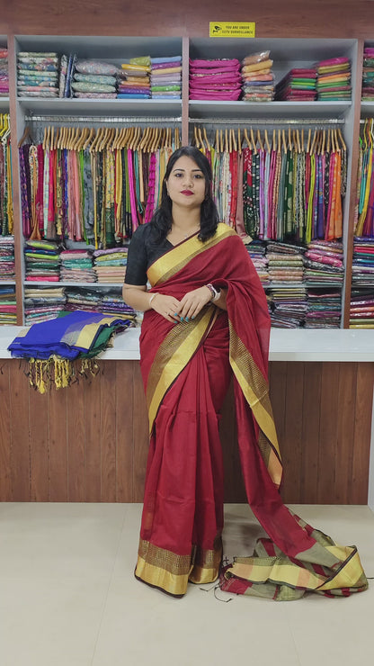 Maheshwari Cotton Silk Saree with All-Over Work – Elegant Festive Wear