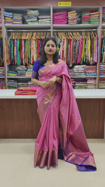 Kanchipuram Silk Saree with Zari Weaving, Ornate Borders and Rich Pallu – Wedding Wear
