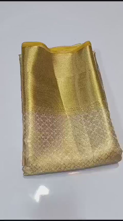 Banarasi Zari Tanchui Kanchipuram Soft Silk Saree with Rich Pallu and Brocade Blouse
