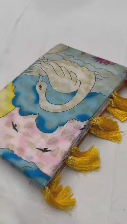 Banarasi Soft Silk Saree with Kalamkari Block Print and Zari Weaving – Party Wear for Women