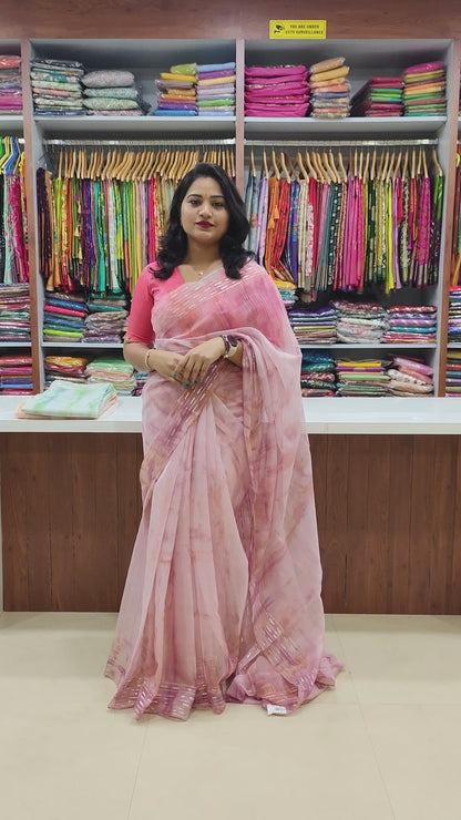 Pastel Bliss Pure Organza Sarees