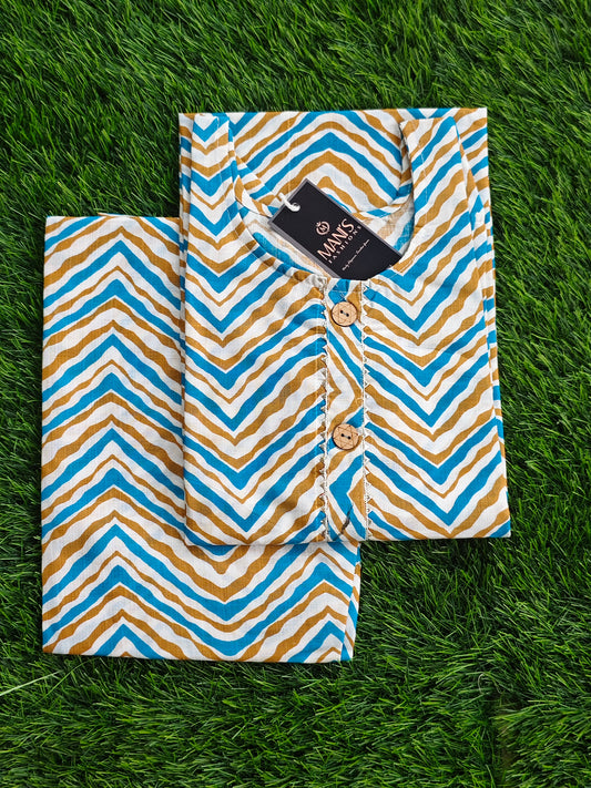 Summer Cotton Kurti Pant Set for Women with Vibrant Prints and Relaxed Fit