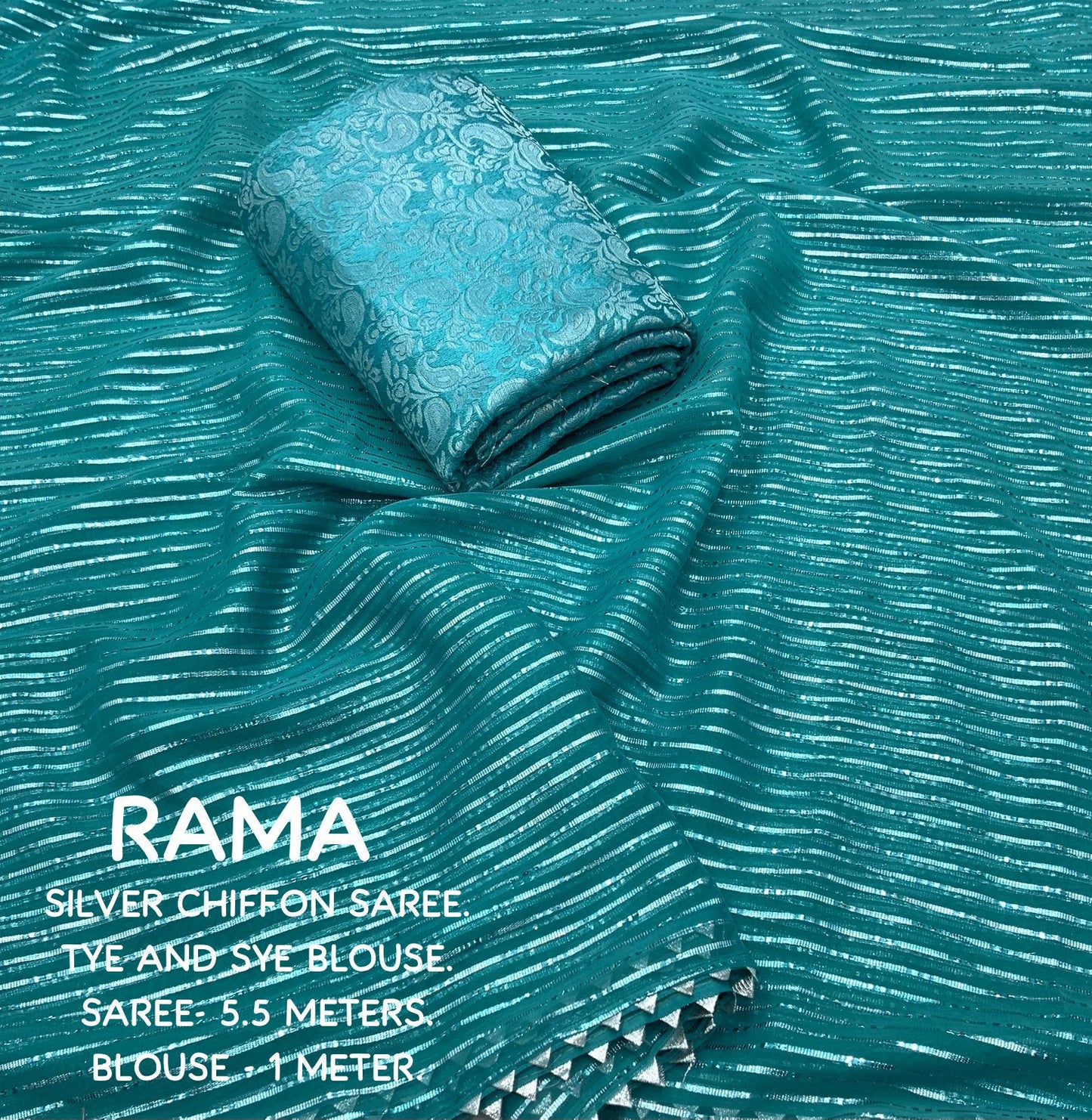 Soft Chiffon Saree with Silver Zari Weaving & Gota Temple Border – Banarasi Silk Blouse Included