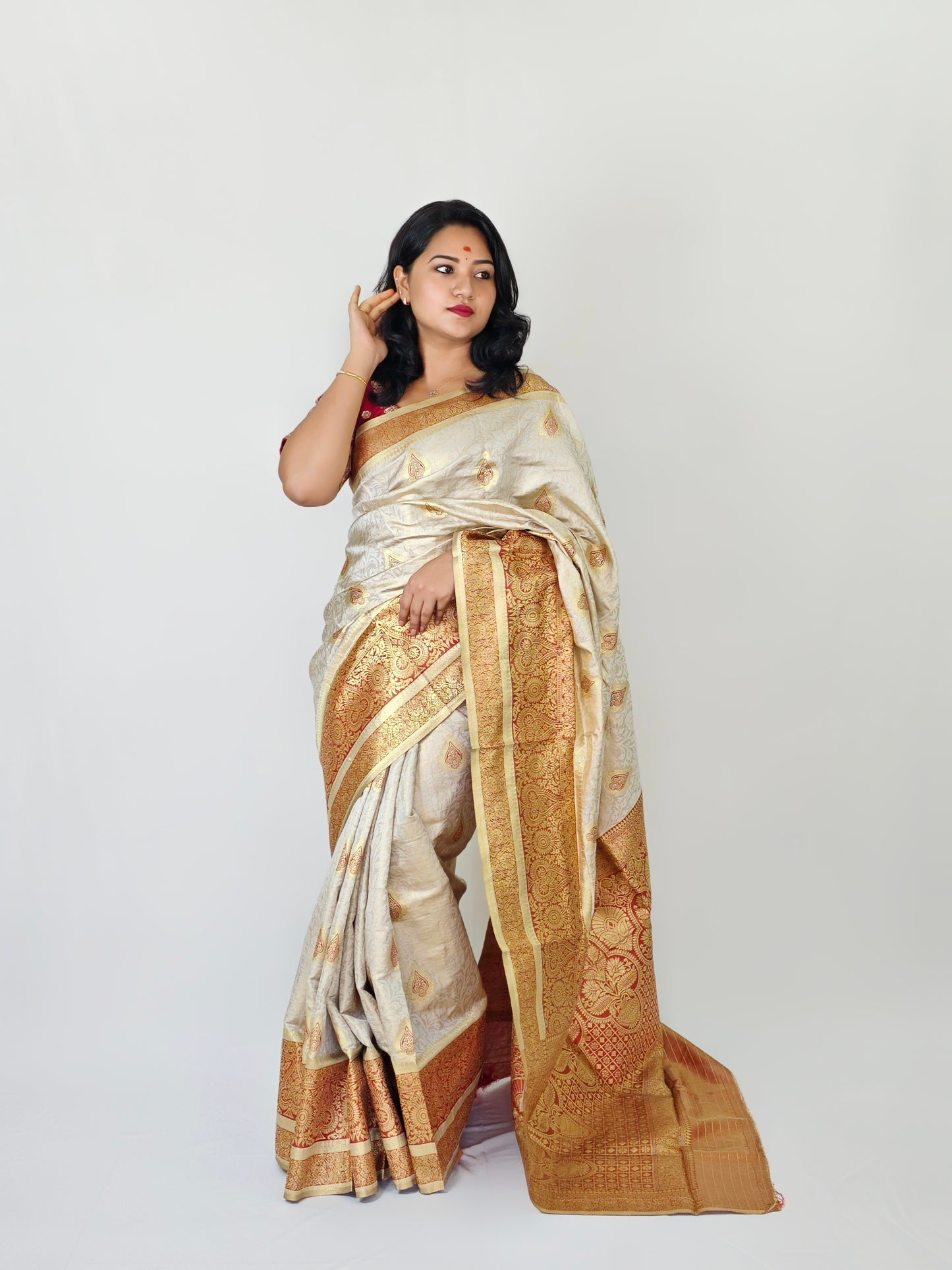 Pure Soft Silk Saree with Rich Zari Weaving and Multicolor Thread Work, Running Silk Blouse