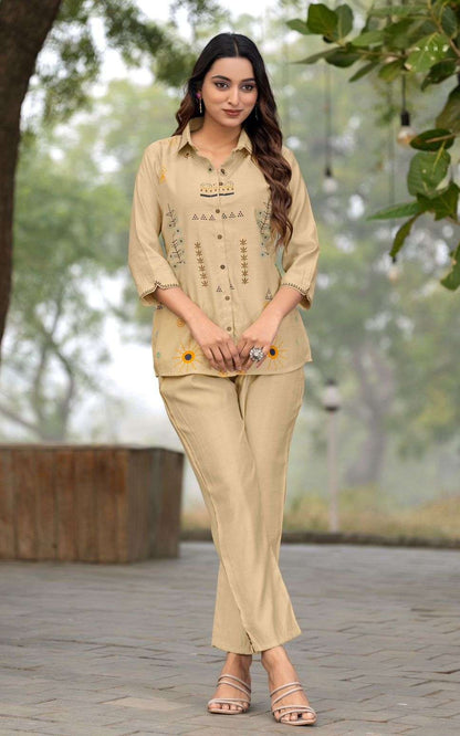 Women’s viscose weaving co-ord set, two piece outfit, plus size XL-XXXL (42-46), regular fit