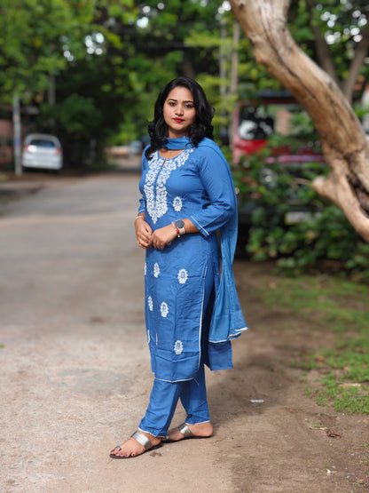 Jaipuri Rayon Ethnic Kurta with Pant and Dupatta – Heavy Fabric 3-Piece Set (M–3XL)