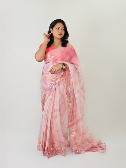 Pastel Bliss Pure Organza Sarees