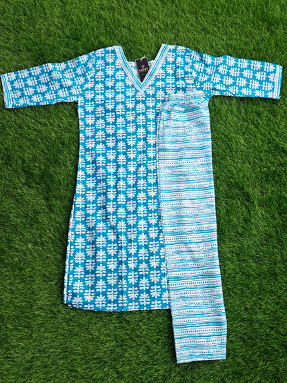 Summer Cotton Kurti Pant Set for Women with Vibrant Prints and Relaxed Fit
