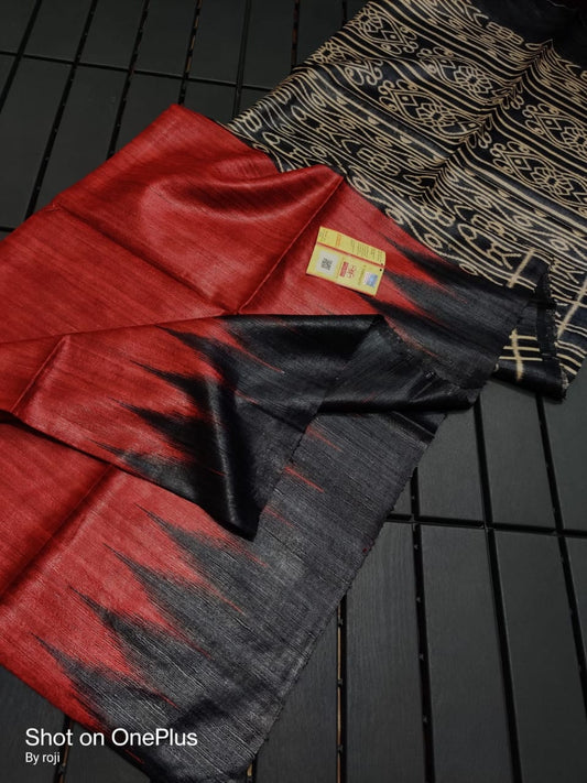 Handwoven Desi Tussar Ghicha Silk Saree for Women – Pure Silk with Blouse, Silk Mark Certified