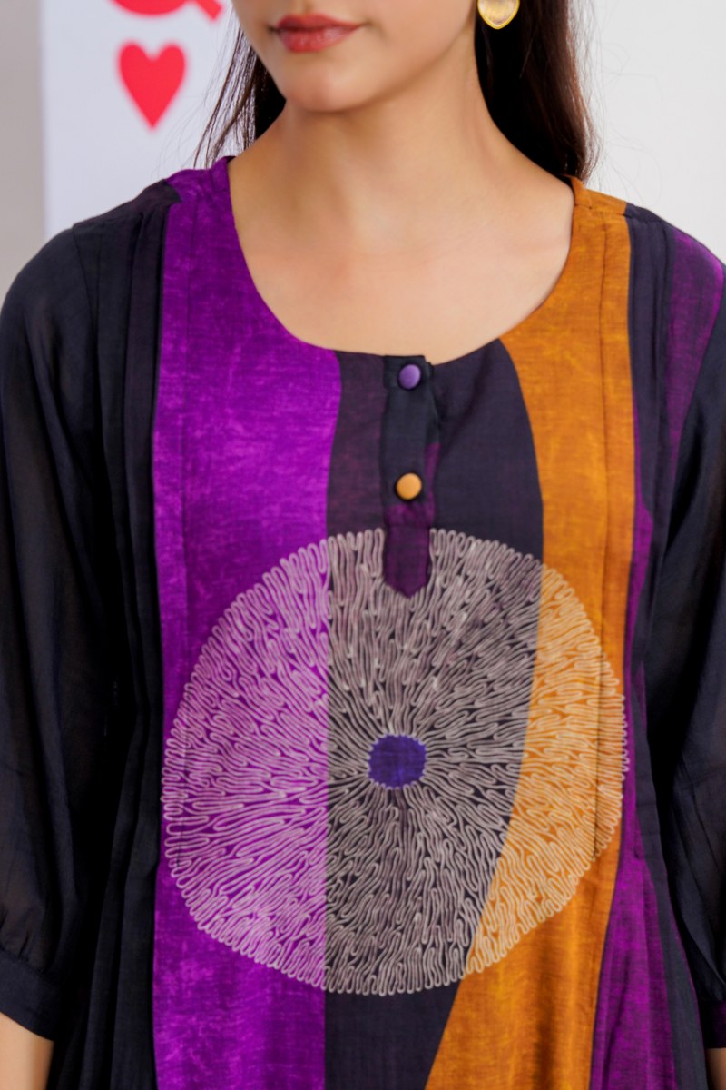 Cotton Kurti Pant Set for Women, Printed Kurta with Straight Pants