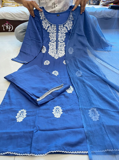 Jaipuri Rayon Ethnic Kurta with Pant and Dupatta – Heavy Fabric 3-Piece Set (M–3XL)