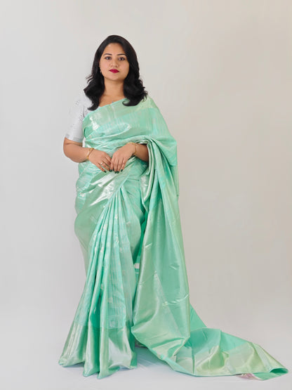 Pure Silk Handloom Saree for Women with Silver Zari – Lightweight, Silk Mark Certified