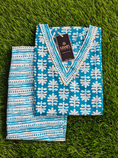 Summer Cotton Kurti Pant Set for Women with Vibrant Prints and Relaxed Fit